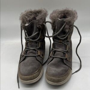 Sorel Women's Explorer Joan Winter Boots, Gray, 8 M US